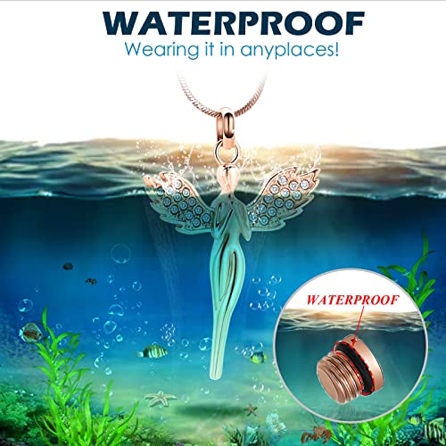 Cremation Jewelry with Angel Lady Stainless Steel Urn Necklace Pendant Memorial Ashes Keepsake for Women Girls, Filling Kit Included3