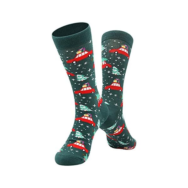 Lustige Socken Herren Christmas Socks für Herren Damen 6 Paare Christmas Design Festive Baumwolle Weihnachtssocken… – Bild 4