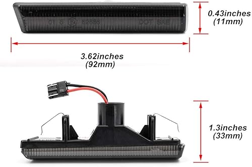 Miniatura 5 de 2 luces LED de marcador lateral ámbar para BMW Serie 3 E46 M3 CoupeConvertible, lente ahumada, reemplazo de lámpara de marcador lateral OEM, 2