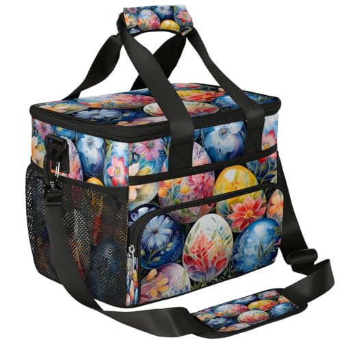 Insulated Picnic Backpack Lunch Box for Women Men Picnic Basket Tote Lunch Bag Picnic Bag Portable Lunch Bags for Picnic, Beach, Work, Trip,Office, Camp Happy Easter Day Egg