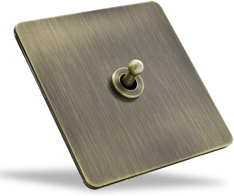 VDCVADKYE 1-4 Gang 2 Way 86 Type Bronze Antique Toggle Light Switch, Solid Brass, Double Control, Screw Terminals โ image 1