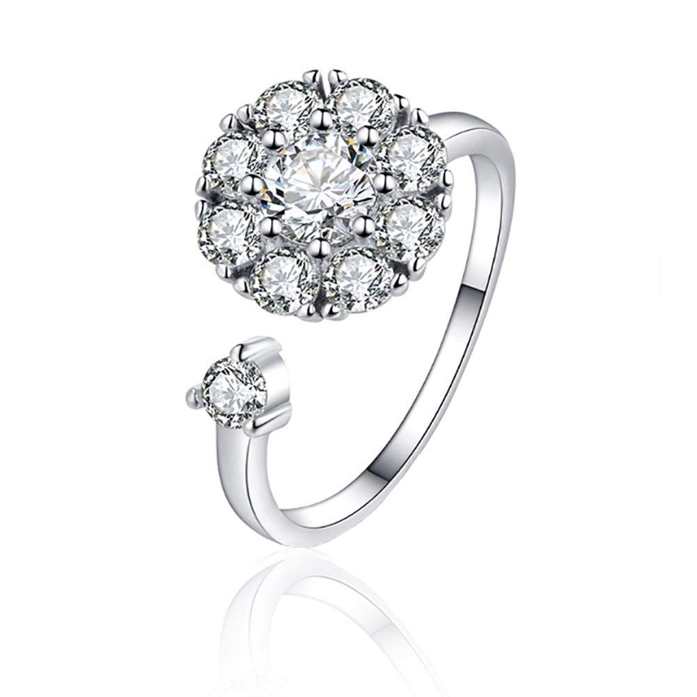 Yellow Chimes Crystal Rings For Women | Adjustable Silver Rings Cubic Zircon Crystal Ring | Rhodium Plated Rotating Finger Ring for Girls | Birthday Gift For Girls Anniversary Gift for Wife (B07V6GNWV4) Amazon Price History, Amazon Price Tracker