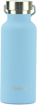 Minimal Stainless Steel Double Walled Vacuum Insulated Water Flask Water Bottle - Triple Insoluated, All Metal Parts, No Plastic, Large Opening, Large Handle 25oz, Limpet