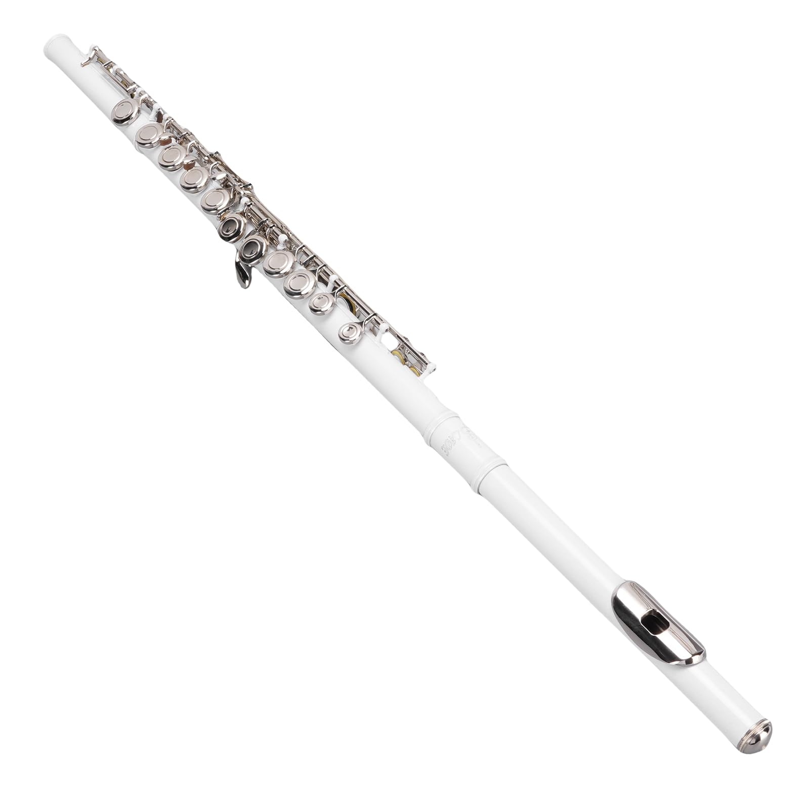 Luocute Instrumento de Flauta Estudiantil, Piccolo Flute White Copper 16 Keys Ergonómico G Compensación de Llave C Flauta para Adultos y Principiantes