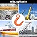 Leero 4409 Lbs (2 Ton) Safety Lifting Hook with Large Opening, G80 Alloy Steel Crane Hook for Equipment Lifting, Harbor Transport, Construction Work, 2 Pack, Orange