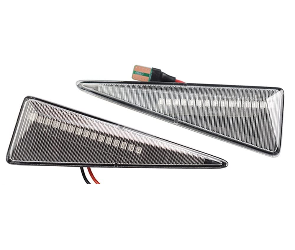 2 pièces dynamique ambre côté marqueur clignotant for Renault Avantime Espace IV Megane 2 for scénic 2 for Vel Satis 02-09 for vent 10-13(Dynamic Crystal)