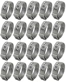 OCS Parts – Oetiker Ear Clamps 167 Series, 304 Stainless Steel, 15.3 mm Size, Pack of 20, Band Dimension 7 x 0.6 mm, Includes OCS Parts 2-Year Warranty