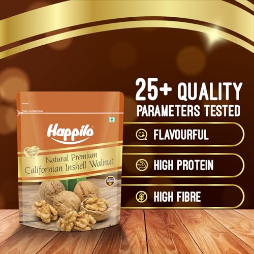Image of Happilo Pure Californian Raw Inshell Walnut 200g (Pack of 1) | Dry Fruits, Healthy Snacks | Walnuts with Shell | Natural Kashmiri Walnut Kernels | Rich in Protein, Iron & Antioxidants