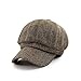 JNKET Spring Autumn Men Women Octagonal Cap Leisure Retro Newsboy Hat Herringbone Tweed Hat (Dark Coffee)
