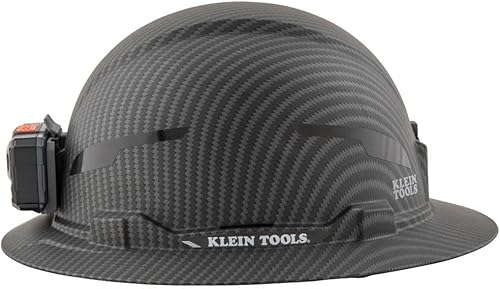Miniatura 10 de Klein Tools 60345 Casco duro, ala completa sin ventilación, patrón KARBN premium, clase E, probado hasta 20 kV, banda acolchada que absorbe el