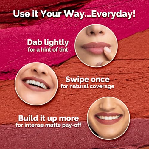 Mamaearth Moisture Matte Long Stay Lipstick Minis Gift Set - Bright and Bold | 8 Hour Moisture Lock | Up to 12-Hour Long Stay | Smudge Proof | Travel-Friendly| Gifting For Valentine's Day, Birthday, Anniversary & Special Occasions | Premium Gift Pack 10 51AicjPD79L