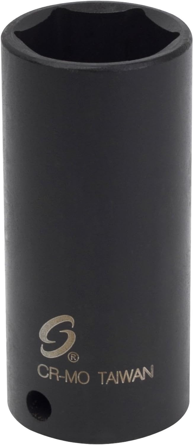 SUNEX Tools 3/8 in. Drive 21mm 6-Point Deep Impact Socket, CR-MO Steel, Model 321MD