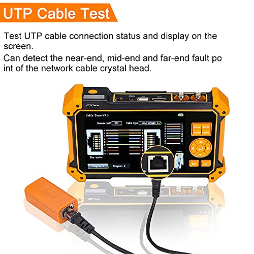 WSDCAM 5 inch TFT-LCD Screen CCTV Camera Tester Monitor Support 4K 8MP CVI TVI AHD SDI CVBS Analog Camera, Support HDMI in VGA in PTZ Control/DC12V Power Output/UTP Cable Tester, 3200-Plus by wsdcam - Image 4