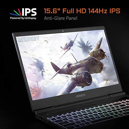 Image of AORUS 5 NA-7US1121SH 15 inch Thin Bezel LG 144Hz FHD IPS LCD, i7-9750H, NVIDIA GeForce GTX 1650, Samsung 16GB RAM, Intel M.2 PCIe NVMe 256GB SSD, 1TB HDD, RGB Keyboard, Win10, Ultra Slim Gaming Laptop