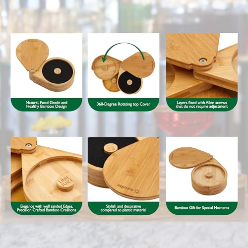 Sunziba Margarita Salt Rimmer Set | 3-Tier Bamboo Salt Rimmer for Cocktails | Bartender Accessories & Home Bar Gift | Complete Margarita Kit - Thumbnail 4