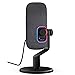 KRUX Empy, USB-Mikrofon, Kondensatormikrofon mit 4 Richtcharakteristiken (Niere, Kugel, Acht, Stereo), 24-Bit/96kHz, RGB-Beleuchtung, Touch-Mute, Gain-Regler, Stoff-Design, Schwarz