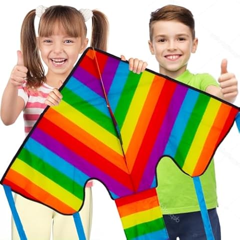 Huge Rainbow Delta Kite for All Ages Cover