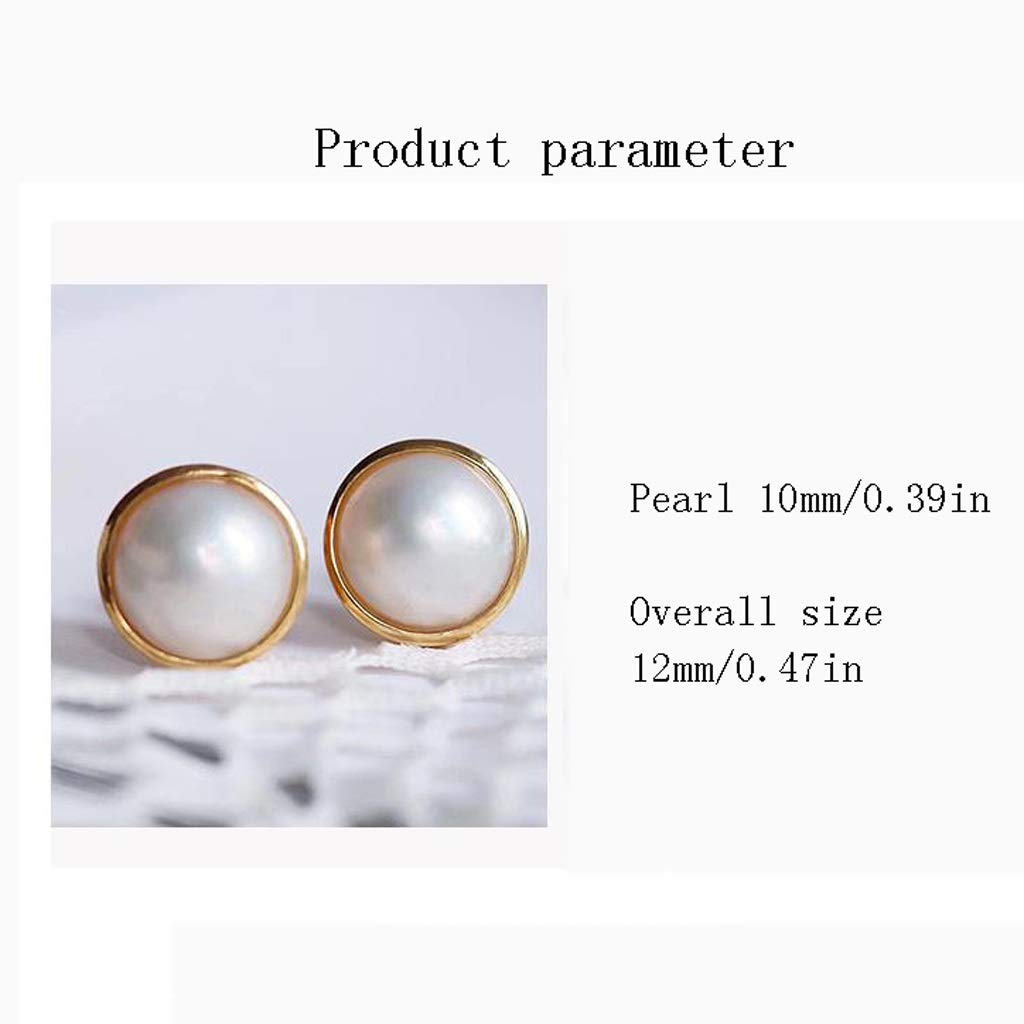 Orecchini Orecchini in perle acqua mare naturale Mabe Orecchini retrò selvaggi in argento sterling 925 forte lucentezza Orecchini rotondi donna 10 mm