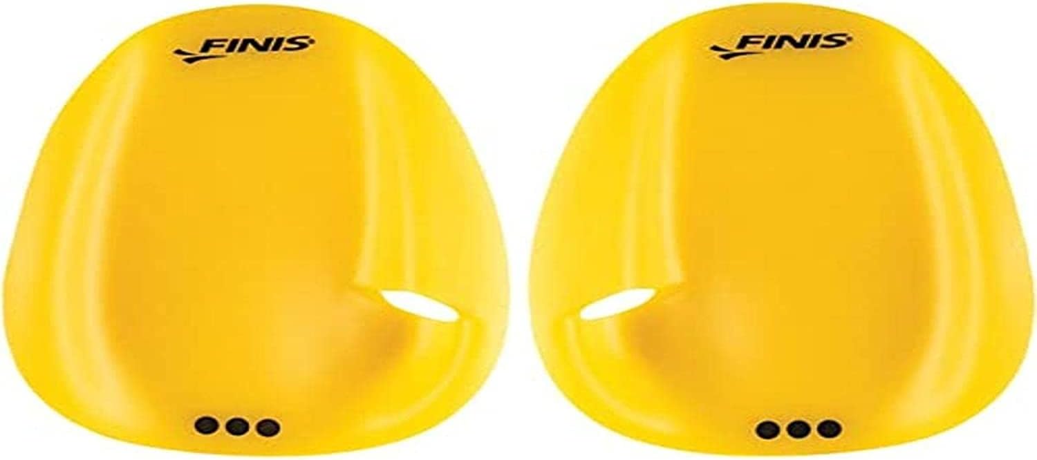 FINIS Floating Agility Paddles Large for Swim Training, Yellow