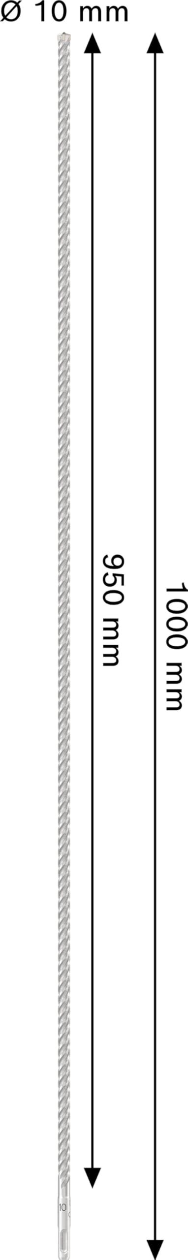 Bosch 1x Foret PRO SDS plus-5X (pour Béton armé, Béton, Ø 10,00 mm, Professional Accessoire Marteau burineur)