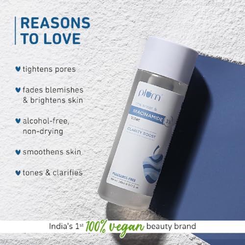 Plum 3% Niacinamide & Rice Water Face Toner | With Rice Ferment Extract | Alcohol-Free Toner | Fades Blemishes, Brightens Skin | Smoothens Skin |... - Image 3