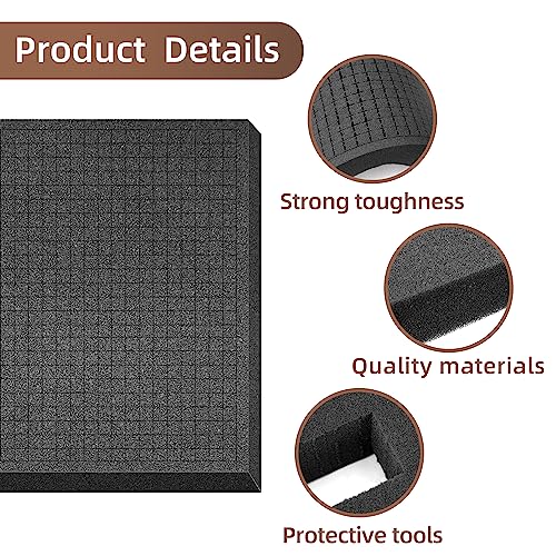 Image of DECOHS 4 Pcs Pick Apart Foam Insert, 16'' x 12'' x 2'' Pre Cube Sheet Foams