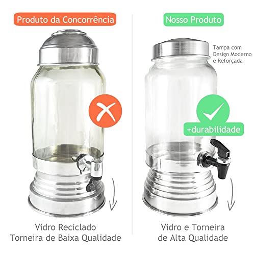 Suqueira Cervejeira de Vidro com Bastão de Gelo Térmico 3,5L - Black Craquelado