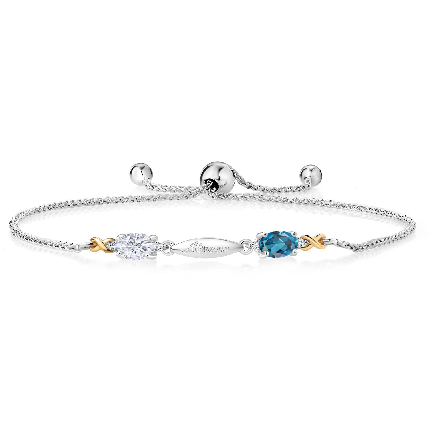 Gem Stone King Customized 2-Stone Tennis Bracelet