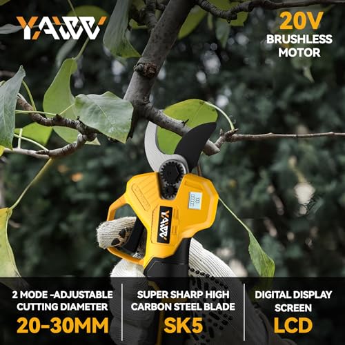 Brushless pruning shears LCD display detail