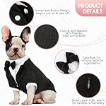 Kuoser Dog Tuxedo, Dog Wedding Suit with Bow Tie Formal Dog Tux Pet Wedding Party Birthday Costume, Dog Valentines Christmas Halloween Graduation Outfit Cosplay for Small Medium Large Dogs, Black L