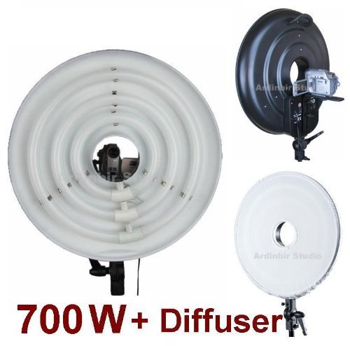 Ardinbir Studio 700W Daylight Cool Video Ring Light Diffuser for Camcorder Panasonic SDR S26, H80, H200, H40, H18 HDC SD1, SD60S, SD5, SD9, TM90K, TM55K,