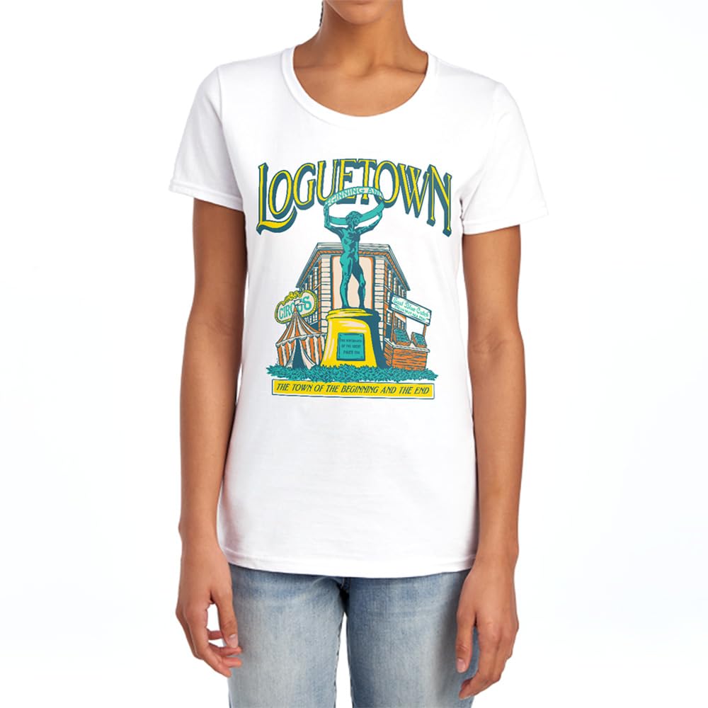 Netflix Women's White One Piece Loguetown Market T-Shirt, | Size: Small