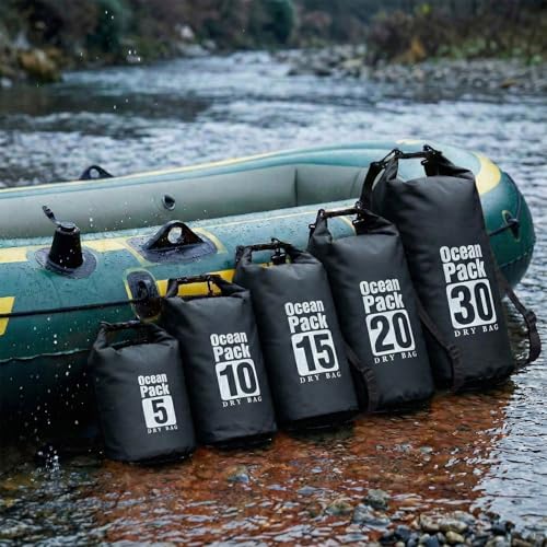 Image of Floating Waterproof Dry Bag for Kayaking Boating Paddle Boarding | 5L /10L /15L /20L /30L Lightweight Large Waterproof Backpack Keeps Gear Dry And Afloat For Hiking Camping Beach With Roll Top