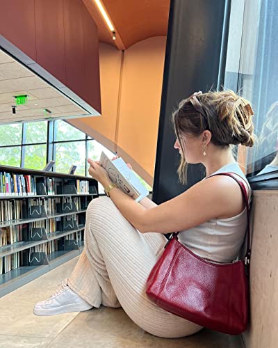 S-ZONE Leather Purses for Women Shoulder Hobo Bags and Small Handbags with Outside Pocket2