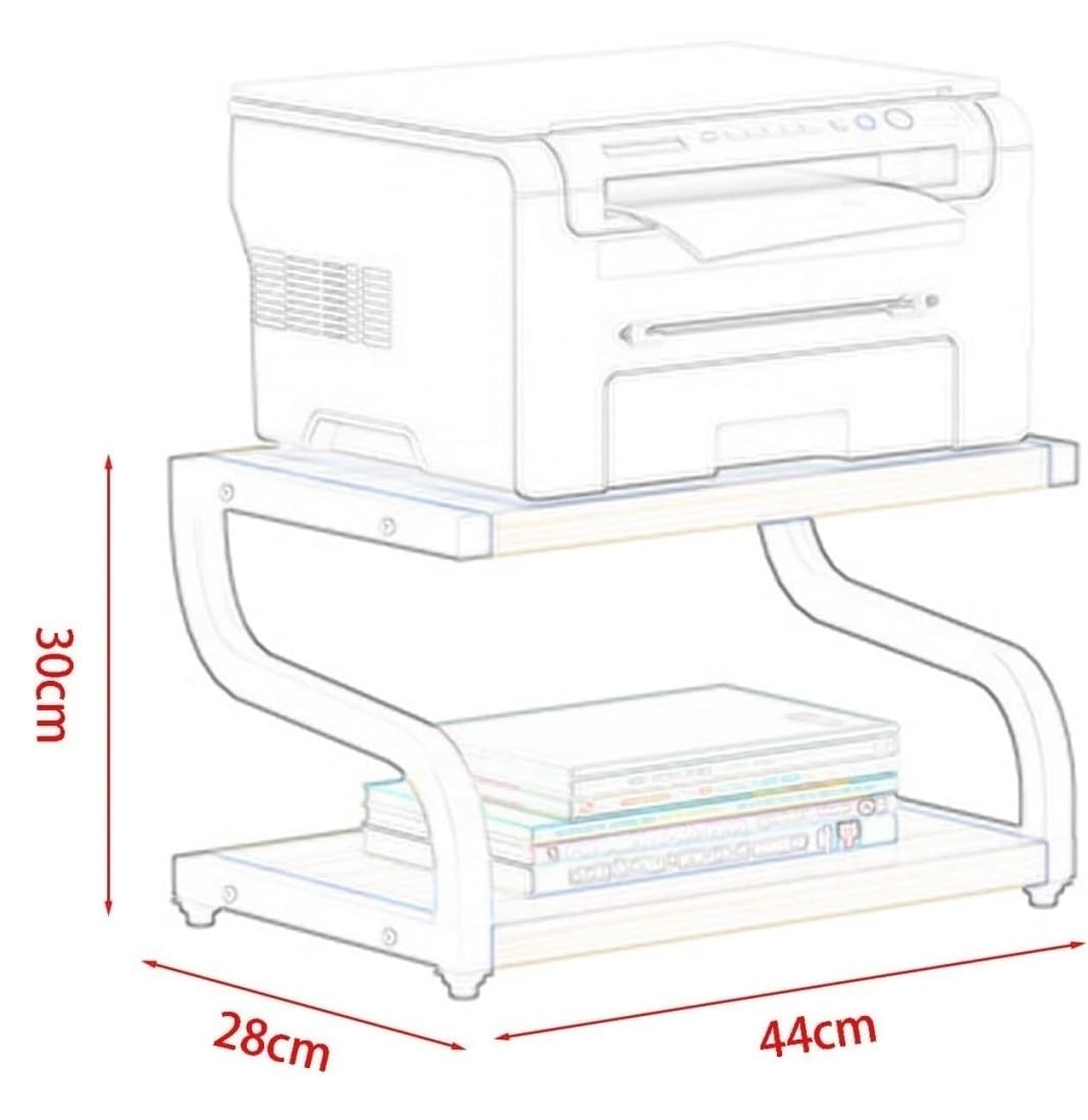 Supporto Stampante Supporto per Stampante Piccolo A 2 Livelli Organizzatore del per da Tavolo per per File Scanner Fax per Ufficio(D,44 * 28 * 30cm)