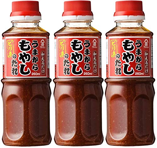 [フジジン] ピり辛 調味料 うまからもやしのたれ 260ml×3本 豆板醤・にんにく・ごま油の風味 ×3個