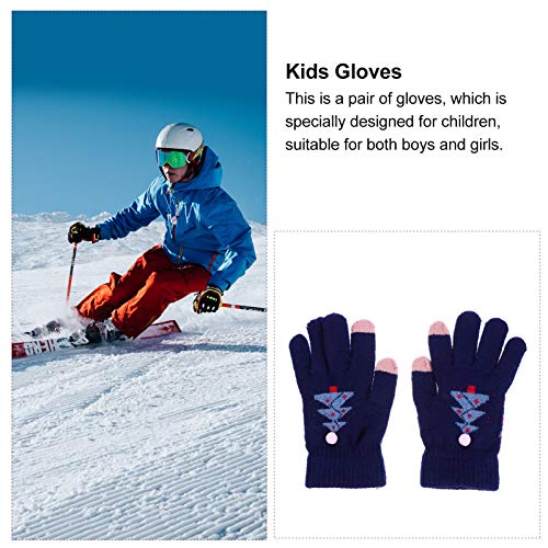 KESYOO 1 par de Luvas Infantis de Natal Tricotadas de PelÃºcia Forrado de Ãrvore de Natal Luvas de D