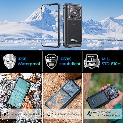 OUKITEL WP36 Outdoor Handy - 10600mAh 128dB Lautsprecher Outdoor Smartphone Ohne Vertrag Android 13,...