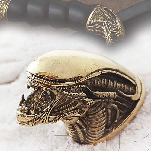CooB Hunting Knife Finger Guard Bolster, Knife Pommel Alien Head for Custom Knife Making. DIY Hand-Casted Solid Metal Knives Supplies Accessoriess (Bronze)