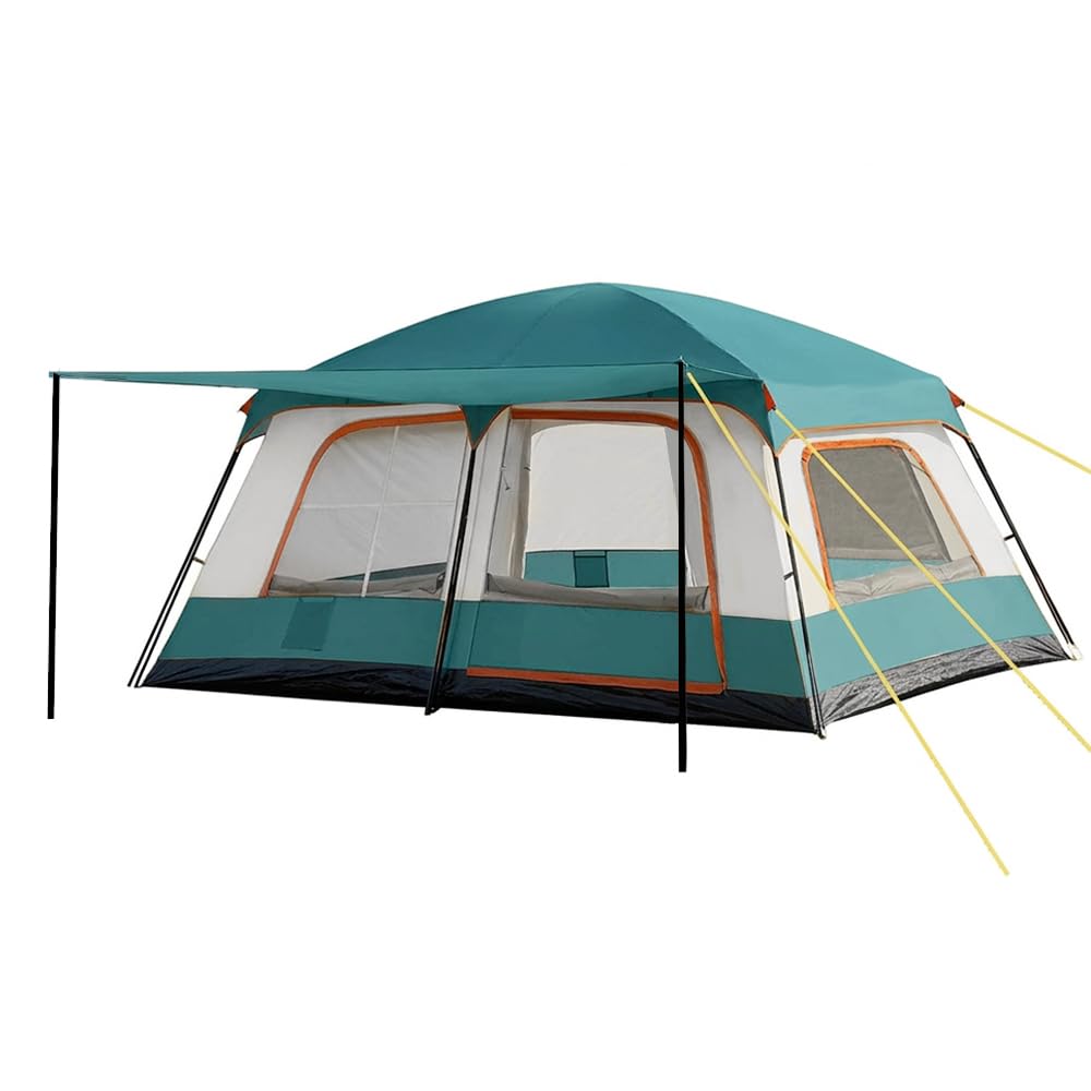 Tenda familiare per 4 persone, tenda a tunnel con 2 cabine letto e tenda, montaggio rapido in 10 minuti, tenda da campeggio impermeabile da 3000 mm con UPF 50+, tenda leggera per campeggio e attività