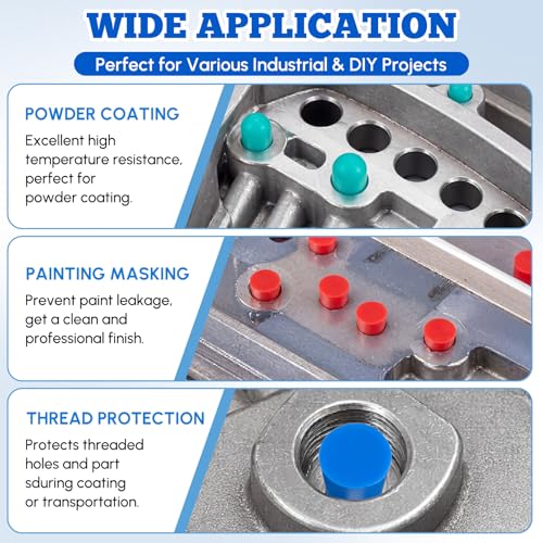 Image of Briwooody 200 Pcs Rubber Plugs 9-Sizes Silicone Tapered Plug Kit 1 /15 inch to 1 inch Stoppers for Coating, Hole, Painting Protection Silicone Stopper