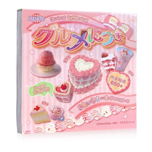 Image of 650+ Japanese Sticker Book with Kawaii Dessert & Manga Die-Cut Stickers for Journaling, Planners, Water Bottles, Crafts & Scrapbooking (#G)