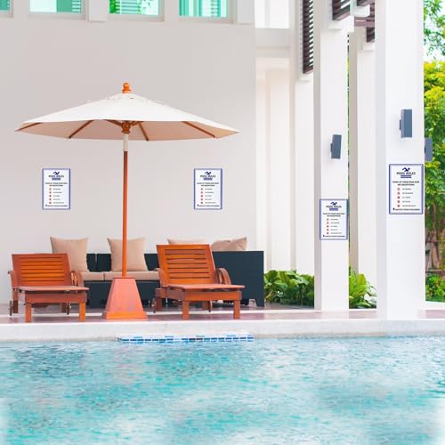 4 señales de reglas para piscina en aluminio, set miniatura 3