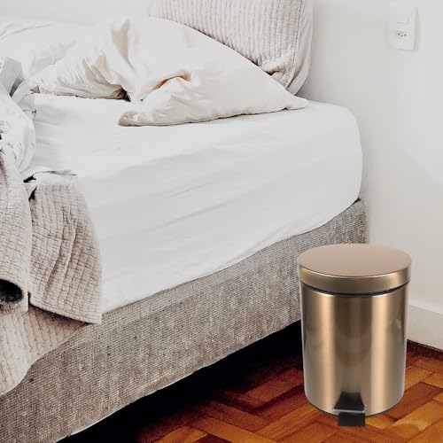 Caneca de basura con pedal Beaupretty 5L acero inoxidable marrón miniatura 5