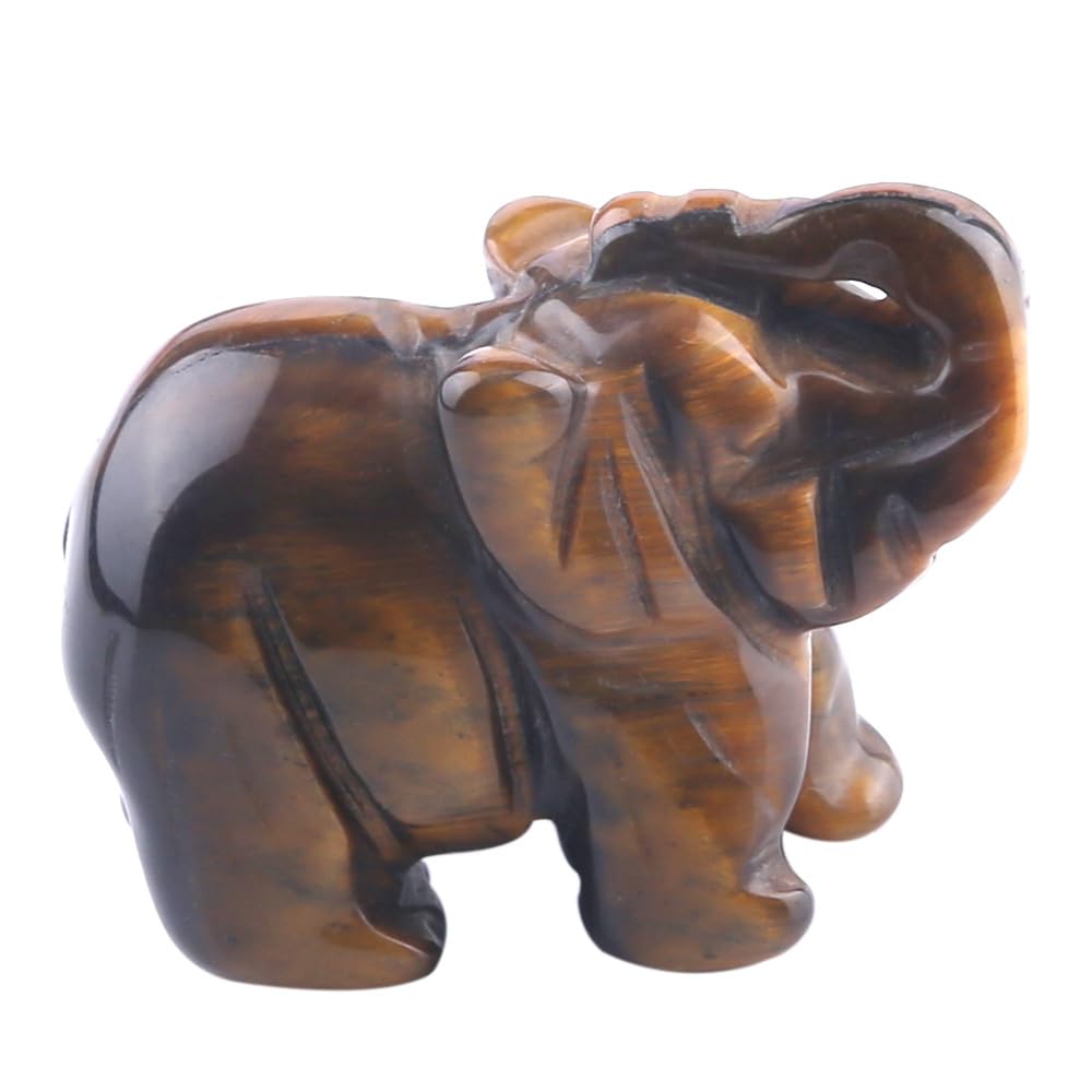 HUFFA Elephant Jade Ornaments - Semi-Precious Dongling Jade Crystal Carvings for Home Decoration