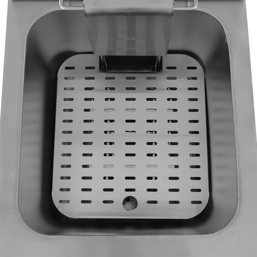 MBH - Freidora eléctrica industrial 14 litros con mueble para hostelería. Freidora profesional INOX de pie para bar y restaurante.