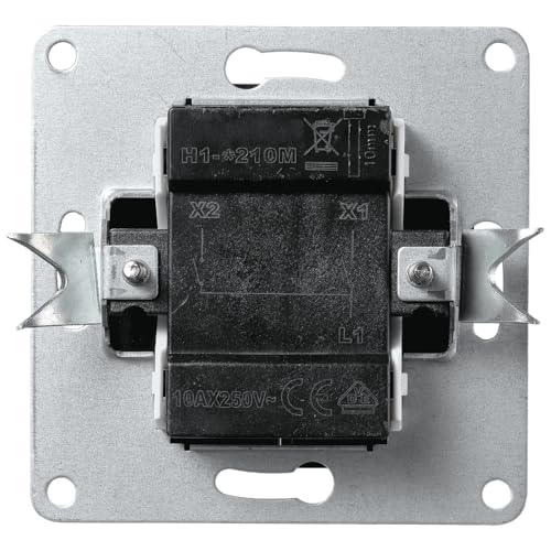 McPower Serien-Schalter Flair, 2-fach, 250V~/10A, Unterputz Lichtschalter, Schraubanschluss, Doppelschalter, Elegantes Design für moderne und zeitlose Einrichtungsstile, Dunkelgrau Anthrazit matt