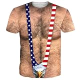 Fanient Mens American Flag Shirt Patriotic USA Eagle T-Shirts Funny 4th of July Short Sleeve for Independence Day Party, X-Large