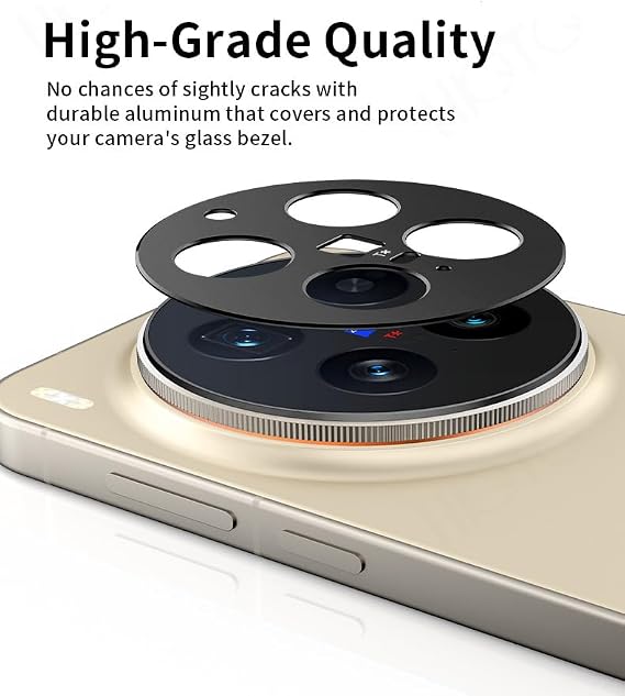[2 Pack Camera Lens Protector Compatible with VIVO X300 Pro,VIVO X300 Pro Aluminum Alloy Camera Lens Protector,Metall Lens Protective Cover[Wear Resistant]-Black