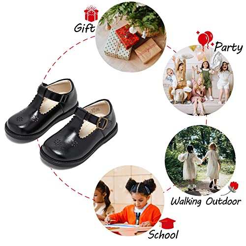 Image of PHIRAMIN Toddler Girl Mary Jane Dress Shoes-Little Girl School Uniform Shoes for Wedding Party